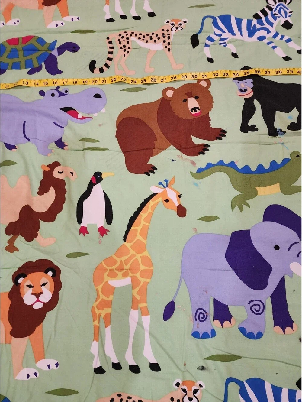 Conford Jungle Animal Childs Print Zoology 100cotton Reversible Olive Kids 63x81